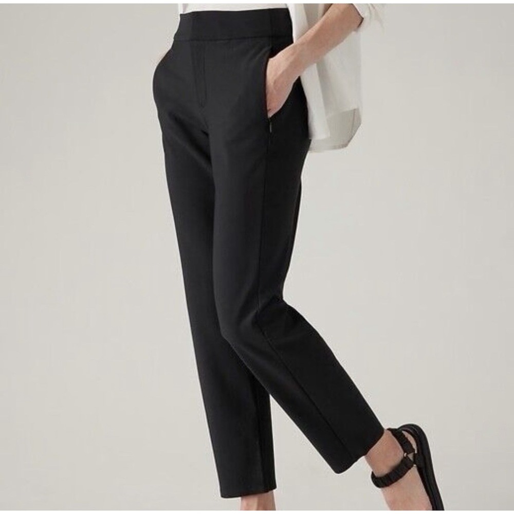 Athleta Stellar Skinny Trouser Black Size 6 Work Travel Pants 30x28 Stretch
